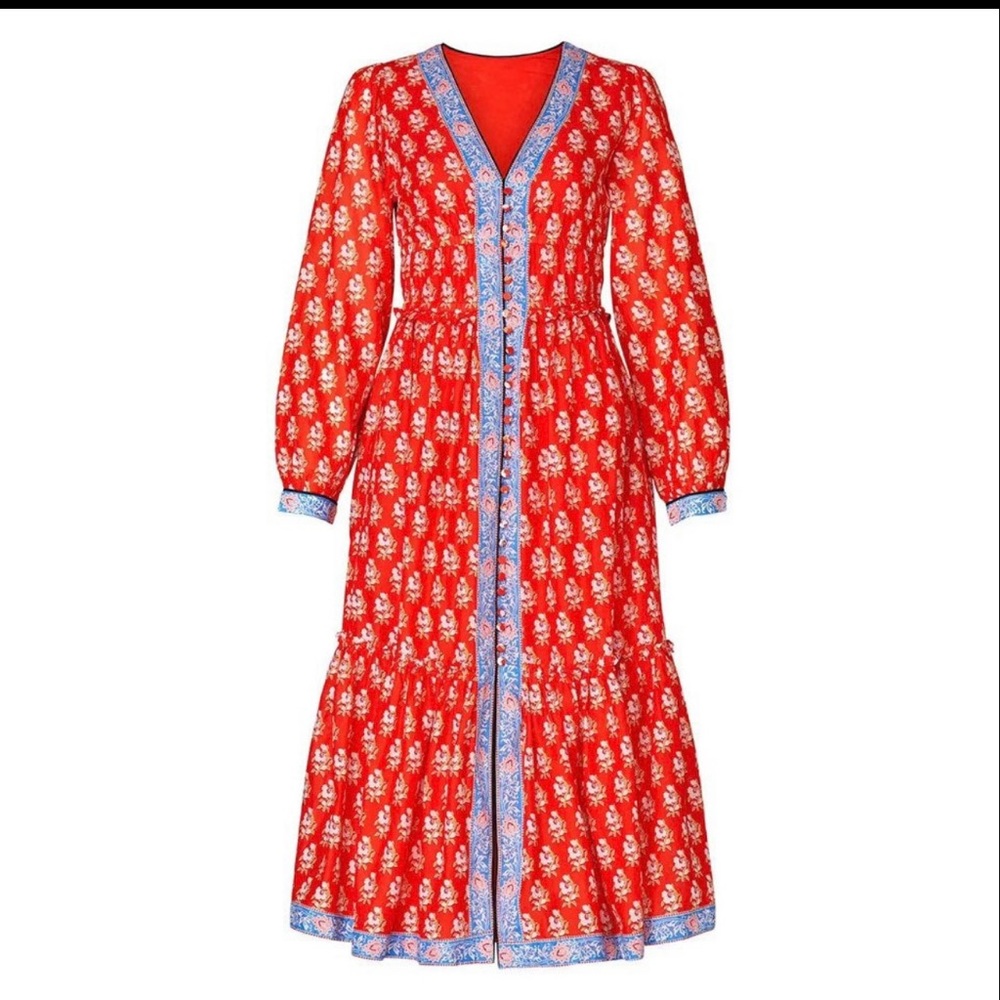 J.Crew Block Print Coral Boho Dress (NWT)